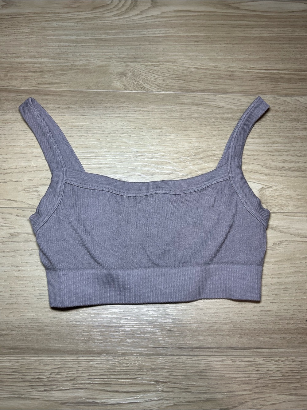 Dynamite Ribbed Crop Tank — Mauve